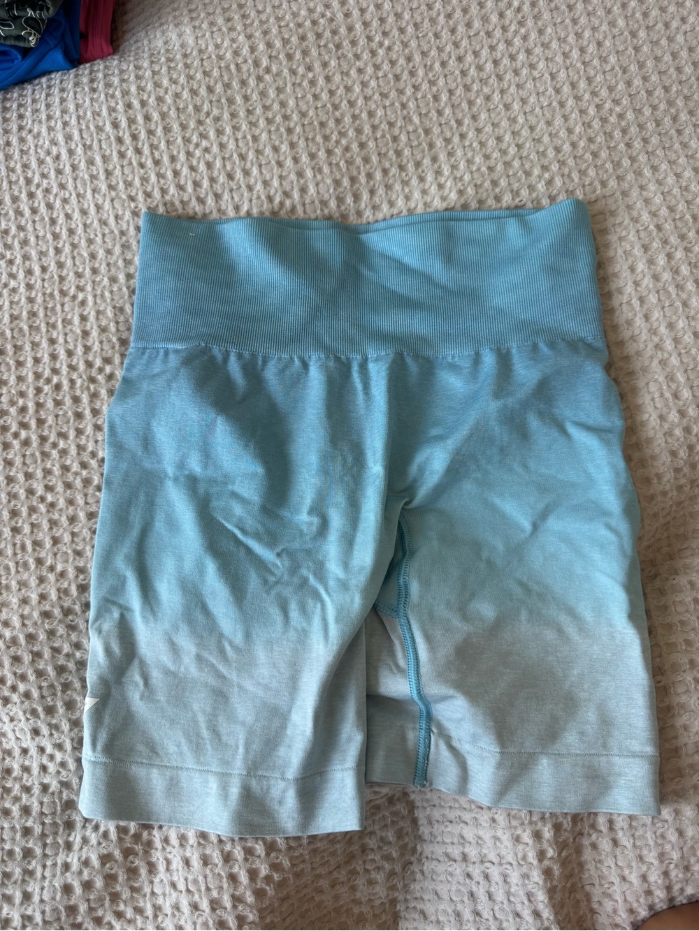 Gymshark Light Blue Seamless High-Waist Athletic Shorts
